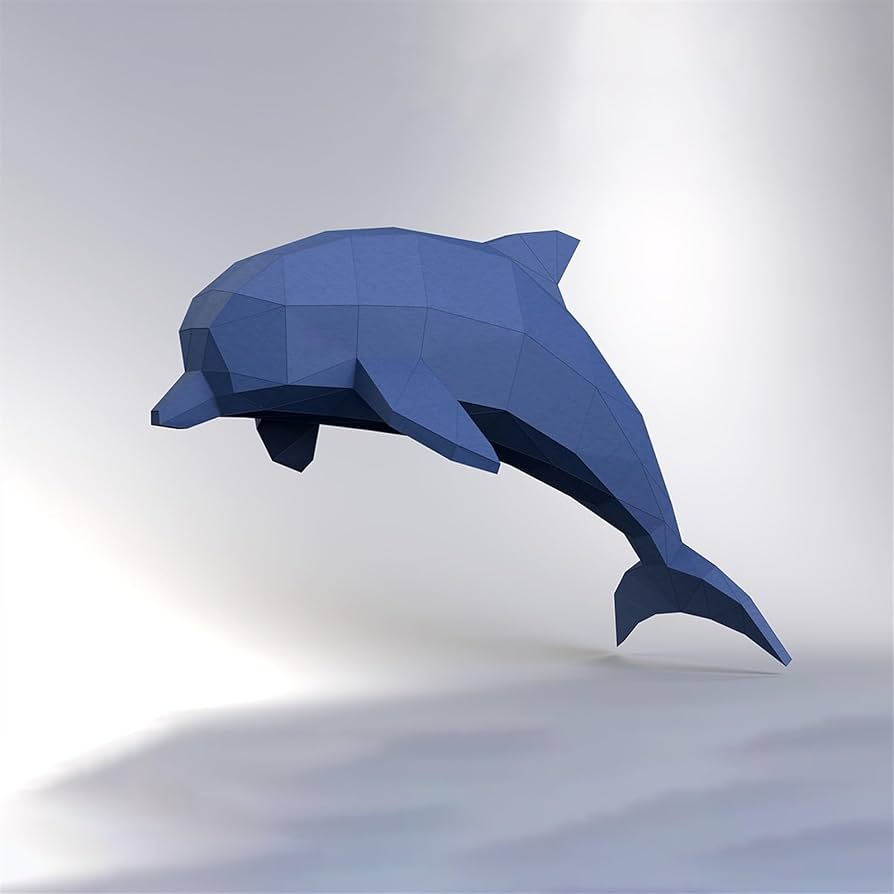 Amazon.co.jp: イルカ 3D 紙モデル 動物の彫刻 DIY ギフト